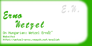 erno wetzel business card